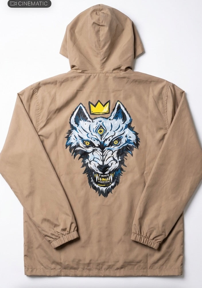 Long Sleeve Gold “Three eyed Wolf” Fools Den Jacket